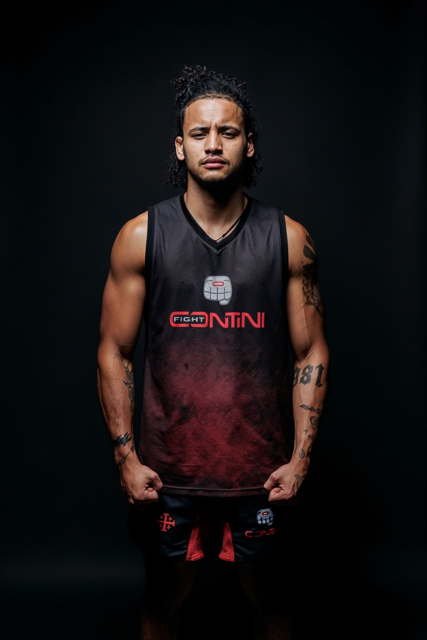 Allan da Silva, o Turbo, com o uniforme da Contini Fight